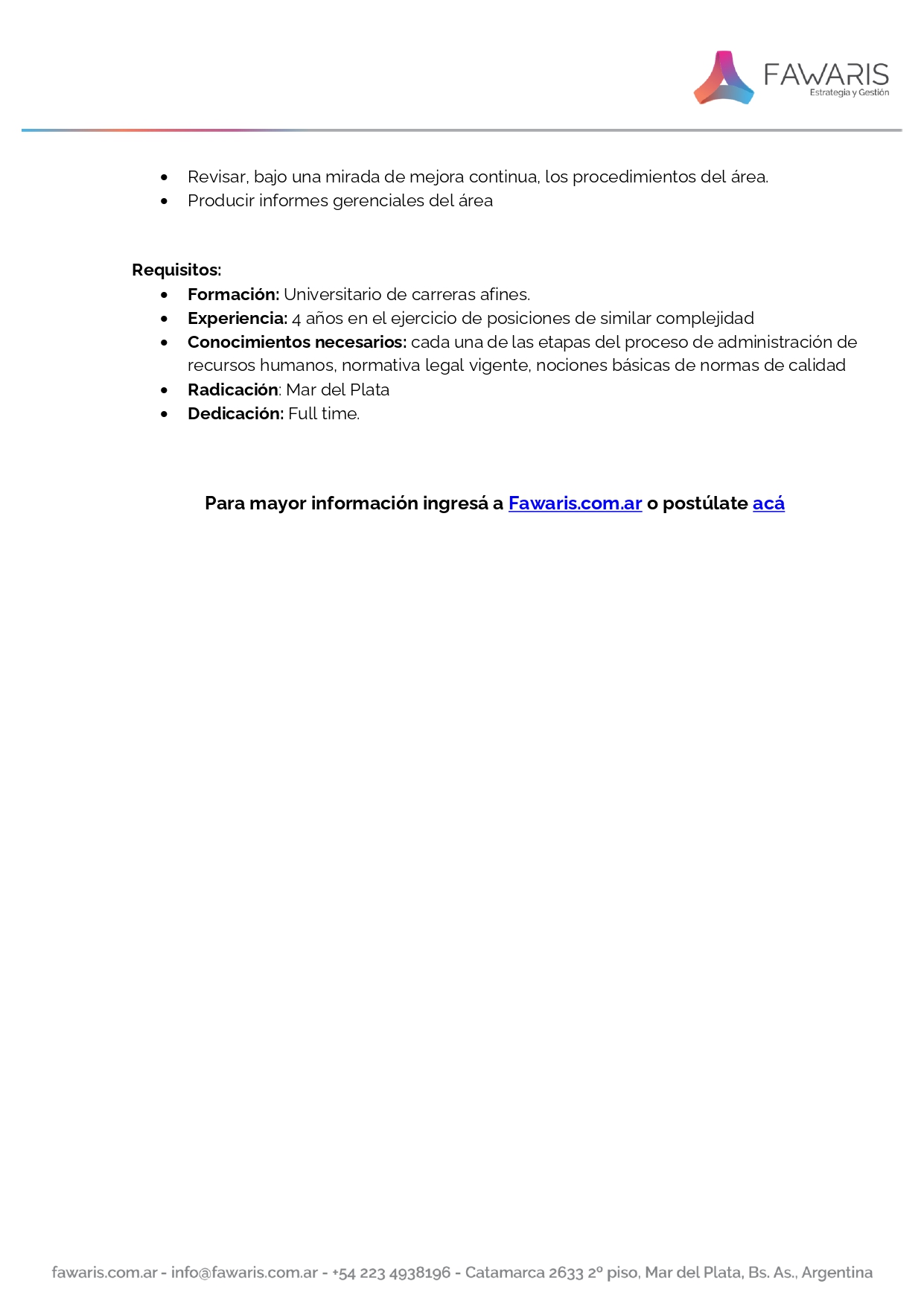 FAWARIS Busqueda Responsable de Estrategia de desarrollo de personas y Gestión del Tale page 0002