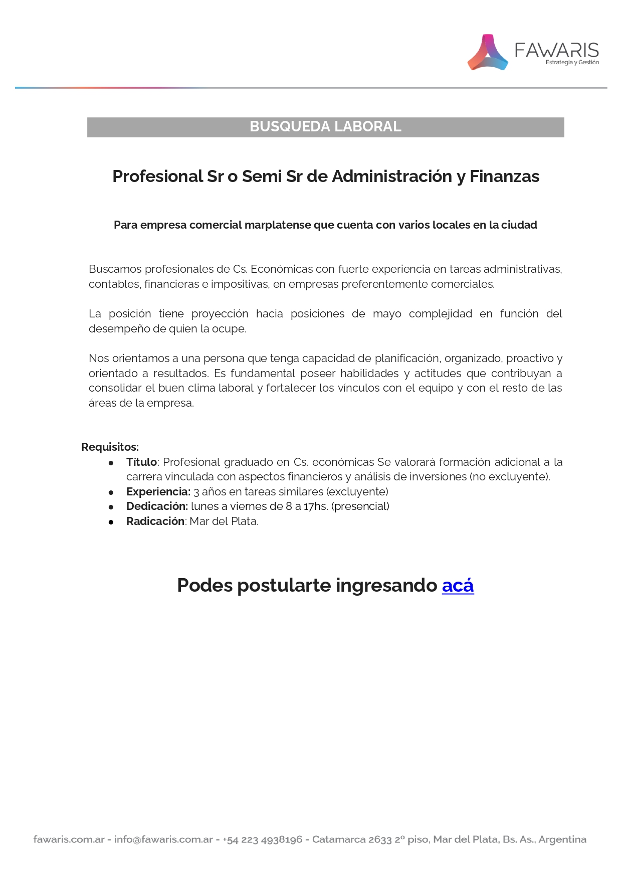 FAWARIS Busqueda Profesional semi sr de administración y finanzas page 0001